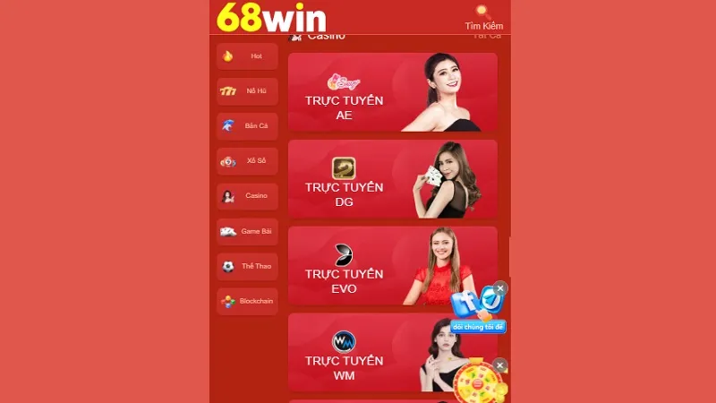 Tổng quan thông tin sảnh Live Casino 68WIN